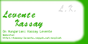 levente kassay business card